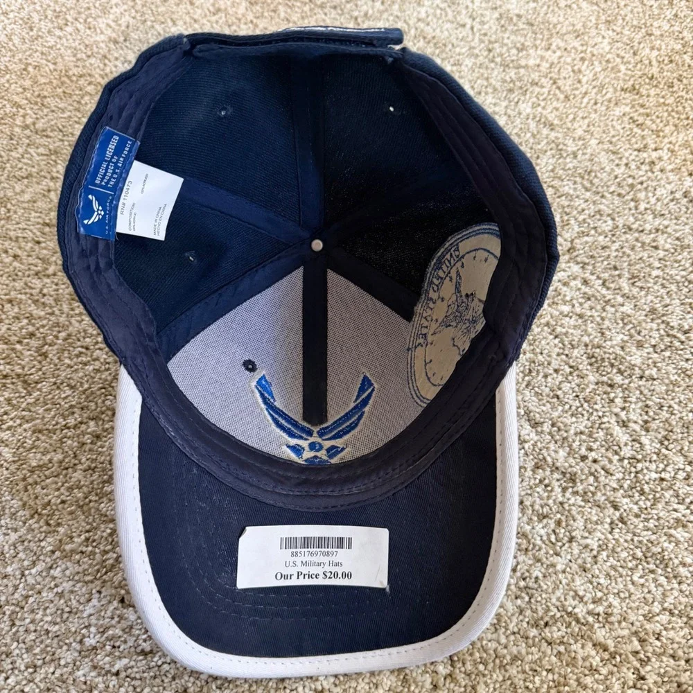 US Air Force Navy Blue Adjustable Baseball‎ Cap Hat Embroidered Wing Logo